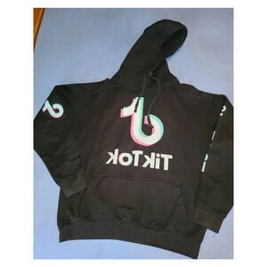 ESY Surf Co. Pullover Hoodie Teen's Size Medium Tiktok Logo Print Long Sleeve -Q